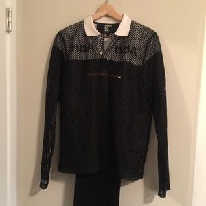 Hood By Air Mesh/Cotton Long Sleeve Top